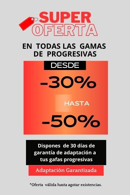 Dispones de 30 días de garantía de adaptación a tus gafas progresivas